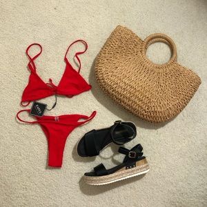 Red bikini set